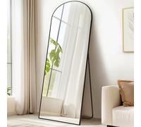 SONGMICS Miroir Intégral, 160 x 50 cm, Miroir Arqué sur Pied, à Poser au Sol, Cadre en Alliage d’Aluminium, Verre Trempé, pour Chambre, Salon, Dressing, Noir d'encre LFM031B01