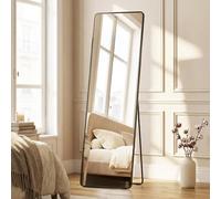 SONGMICS Miroir Intégral, Cadre en Alliage d’Aluminium, 150 x 40 cm | Miroir Rectangulaire sur Pied, Poser au Sol, Verre Trempé, Coins Arrondis, Noir D'Encre, Collection BERIT LFM034B01