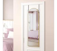 SONGMICS Miroir Intégral Suspendu, 120 x 40 cm, Miroir Arqué, Cadre en Alliage d'Aluminium, Verre Trempé, pour Chambre, Salon, Dressing, Doré Clair LFM033AB01
