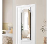 SONGMICS Miroir Intégral Suspendu, 120 x 40 cm, Miroir Courbé, Cadre en Alliage d'Aluminium, Verre Trempé, pour Chambre, Salon,Dressing, Noir d'encre LFM033B01