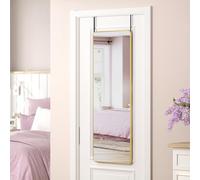 SONGMICS Miroir Intégral Suspendu, 120 x 40 cm, Miroir Rectangulaire, Cadre en Alliage d'Aluminium, Verre Trempé, pour Chambre, Salon, Dressing, Doré Clair LFM032AB01