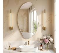 SONGMICS Miroir Mural Moderne, Miroir Irrégulier Asymétrique, en Forme de Pétale, 85 x 50 cm, Décoratif, sans Cadre, pour Entrée, Chambre, Salle de Bain LWM021BD01