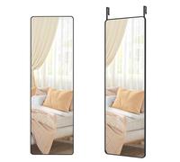 SONGMICS Miroir pleine longueur, 120 x 40 cm, rectangulaire, cadre en alliage d'aluminium, verre trempé, noir d'encre