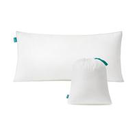 SONGMICS Oreiller, 40 x 80 cm, Garnissage 800 g, Housse Douce en Tissu Polyester Brossé, Coussin, Lavable en Machine à 60°, avec Sac de Rangement, Blanc Nuage TBP001W01