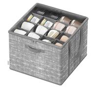 SONGMICS Organisateur de Chaussures, jusqu'à 16 Paires, Boîte de Rangement pour Chaussures, Poignées, Couvercle Transparent, pour Chambre, Entrée, Armoire, Gris Jonc LSP601G01