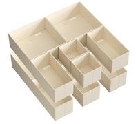 SONGMICS Organisateur de Tiroir, Boîte de Rangement pour Sous-vêtements, Lot de 6, pour Chaussettes, Soutiens-gorge, Culottes, Cravates, Écharpes, Beige Sable RDZ006Y01