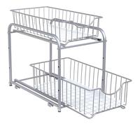SONGMICS Organiseur de Cuisine Étagère sous Évier 2 Paniers Coulissants Empilable pour Rangement dans Placard s ORGANISEUR DE SIEGE