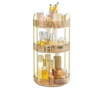 SONGMICS Organiseur de Maquillage Rotatif à 3 Niveaux, doré UJKA011A01