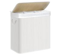 Panier à Linge 3 Compartiments - SONGMICS - Blanc LCB091W01 - Bambou - 150L