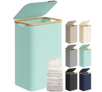 SONGMICS Panier à Linge 90L, avec Couvercle, Sac Amovible, Pliable