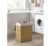 SONGMICS Panier à linge, avec poignées, pliable, sac à linge amovible, 90 L