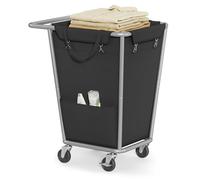 SONGMICS Panier à linge avec roulettes, 130 l, panier à linge roulant avec sac amovible, cadre en acier robuste avec poignée, encre noire URLS008B01