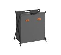 SONGMICS Panier à Linge, Corbeille à Linge, Trieur de Linge de 115 L, 2 Sections, Structure en X Pliable, Organisateur de Vêtements avec Étiquettes Personnalisables, Gris Ardoise LCB120G01