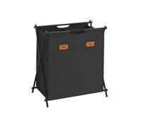 SONGMICS Panier à Linge, Corbeille à Linge, Trieur de Linge de 115 L, 2 Sections, Structure en X Pliable, Organisateur de Vêtements avec Étiquettes Personnalisables, Noir d'Encre LCB120B01
