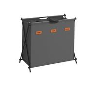 SONGMICS Panier à Linge, Corbeille à Linge, Trieur de Linge de 135 L, 3 Sections, Structure en X Pliable, Organisateur de Vêtements avec Étiquettes Personnalisables, Buanderie, Gris Ardoise LCB130G01