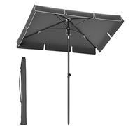 SONGMICS Parasol 180 x 125 cm - Parasol de balcon UPF 50+ - Protection solaire - Pliable des deux côtés à 30 °C - Réglable en hauteur - Avec sac de rangement - Pour jardin, terrasse, sans support