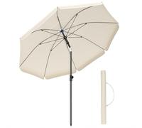 SONGMICS Parasol de 180 cm, Protection Solaire UPF 50+, Inclinable sur 30° dans les 2 sens, Hauteur Réglable, avec Sac de Transport, pour Balcon, Jardin, Terrasse, Plage, sans Base, Beige GPU062LZ01