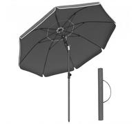 SONGMICS Parasol de 180 cm, Protection Solaire UPF 50+, Inclinable sur 30° dans les 2 sens, Hauteur Réglable, avec Sac de Transport, pour Balcon, Jardin, Terrasse, Plage, sans Base, Gris GPU062GZ01