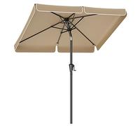 SONGMICS Parasol de Balcon 200 x 150 cm, Ombrelle Rectangulaire, Protection Solaire UPF 50+, Inclinaison 30° dans les 2 Sens, pour Jardin, Terrasse, sans Socle, Taupe GPU048K01