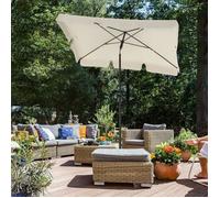 SONGMICS Parasol de Balcon rectangulaire 1,8 x 1,25 m, Sac de Transport, terrasse, Jardin, sans Socle, Beige GPU180M01
