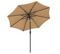 SONGMICS Parasol de Jardin 270 cm, Protection Solaire UPF 50+, Ombrelle, Inclinaison 30°, avec Manivelle, pour Terrasse, Balcon, Piscine, sans Socle, Taupe GPU27BR