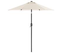 SONGMICS Parasol de Jardin 270 cm, Protection Solaire UPF 50+, Ombrelle, Inclinaison 30°, avec Manivelle, pour Terrasse, Balcon, Piscine, sans Socle, Beige GPU27BE