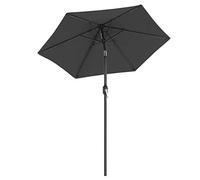 SONGMICS Parasol de Jardin 300 cm, Protection Solaire UPF 50+, Ombrelle, Inclinaison 30°, avec Manivelle, pour Terrasse, Balcon, Piscine, sans Socle, Gris GPU30GYV1