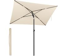SONGMICS Parasol de Terrasse 232 x 149 cm, Protection UPF 50+, Tonnelle, Auvent Inclinable, pour Jardin, Terrasse, Plage, Sac de Transport, Pied non Inclus, Beige GPU043LZ01