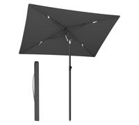 SONGMICS Parasol de Terrasse 232 x 149 cm, Protection UPF 50+, Tonnelle, Auvent Inclinable, pour Jardin, Terrasse, Plage, Sac de Transport, Pied non Inclus, Gris GPU043GZ01