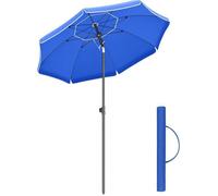 SONGMICS Parasol de 160 cm, Protection Solaire UPF 50+, Inclinable sur 30° dans les 2 sens, Hauteur Réglable, avec Sac de Transport, pour Balcon, Jardin, Terrasse, Plage, sans Base, Bleu GPU60BU
