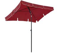SONGMICS Parasol Rectangulaire 200 x125 cm, UV 50+, Protection Solaire, Inclinable, Toile Polyester, sans Socle, Rouge GPU025R01