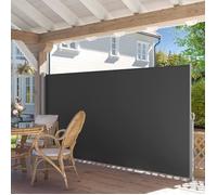 SONGMICS Paravent extérieur rétractable, 180 x 450 cm (H x L), Store Latéral, Gris Anthracite