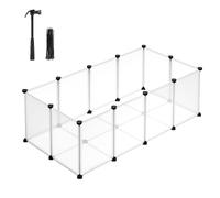 SONGMICS Parc Enclos Modulable pour Petits Animaux, 120 x 60 x 40 cm | avec Plancher, Intérieur, Transparent, en Plastique, pour Cochon d'Inde, Lapin, Hérisson, Blanc, Collection DAMION LPC001W01