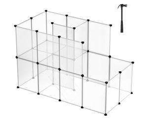 SONGMICS Parc pour Cochons d'Inde, Modulable, Plastique, Transparent LPC03W