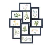 SONGMICS Pêle-Mêle, 10 Cadres pour Photos 10x15 cm, Galerie Photo Murale, Multi-Cadres, Décoration Murale, Bleu Marine RPF020Q01