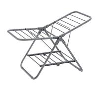 SONGMICS Petit Étendoir à Linge, Pliable à 2 Niveaux, 101 x 44 x 50 cm | Séchoir en Métal, Gain de Place, pour Petits Vêtements, Salle de Bain, Gris Tourterelle, Collection BUNJI LLR504G01