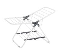 SONGMICS Petit Étendoir à Linge, Séchoir Pliable à 2 Niveaux, Gain de Place, en Métal, pour Petits Vêtements, Serviettes, Salle de Bain, Balcon, 44 x 101 x 54 cm, Blanc Nuage LLR504W01