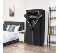SONGMICS Pliable Armoire de Rangement Penderie non tissu 75 x 45 x 160 cm Noir RYG83H