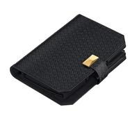 SONGMICS HOME RONNE Collection JWB018B01 Pochette pour 3 montres, étui de voyage en cuir PU tissé gaufré, organiseur de rangement portable pour montre, 22 x 14,5 x 4,5 cm, idée cadeau, encre noire
