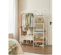 SONGMICS Portant à Vêtement, Penderie à Vêtements, 5 Étagères de Rangement, Structure en Métal, 40 x 101,7 x 153,3 cm, Blanc Mat