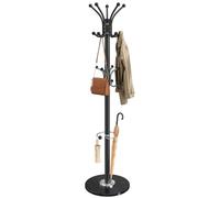 SONGMICS Porte-Manteau sur Pied en Acier, 18 Crochets Rotatifs