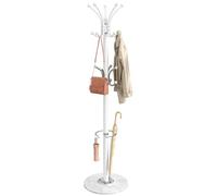 SONGMICS Porte-Manteau sur Pied en Acier, 18 Crochets Rotatifs