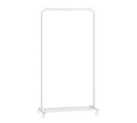 SONGMICS Porte-Vêtements à Roulettes, Penderie 74 cm, Porte-Vêtements pour Suspendre les Vêtements, Étagère de Rangement en Maille Dense, Capacité de Charge de 35 kg, 2 Freins, Blanc HSR130W01