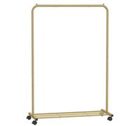 SONGMICS Porte-vêtements avec roulettes, porte-vêtements pour suspendre les vêtements, portant à vêtements en métal de 25,4 mm avec étagère de rangement en maille dense, capacité de charge de 49,9 kg