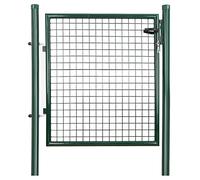 SONGMICS Portillon de Jardin Grillagé, en Acier Galvanisé, Clôture avec Serrure, Porte 106 x 90 cm (L x H), Vert GGD150G