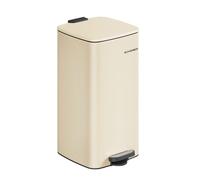SONGMICS Poubelle de Cuisine 30 L, Poubelle à Pédale en Acier, avec Seau Intérieur, Fermeture Douce et Maintien en Ouverture, Beige