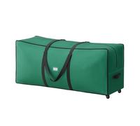 SONGMICS Sac de Rangement avec Roues Diamètre de 40 mm, Sac de Transport, Jusqu’à 229 cm, pour Sapin de Noël Démonté, Poignées Réglables en Longueur, Tissu Oxford 600D, Vert Forêt RXS004C03