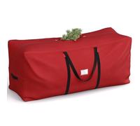 SONGMICS Sac de Rangement pour Sapin de Noël Artificiel, Housse de Protection pour Arbre jusqu'à 210 cm, Tissu Oxford 600D, Imperméable, Anti-poussière, Pliable, avec Poignées, Rouge RXS003R03