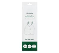 SONGMICS Sacs Poubelles Résistants, Sacs Poubelles à Liens Coulissants pour Poubelles de Cuisine 15 à 20L, Pré-séparés, Code du Sac 020A01, 1 Rouleau, 40 Pièces, Blanc KRB020A01