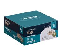 SONGMICS Sacs Poubelles Résistants, Sacs Poubelles à Liens Coulissants pour Poubelles de Cuisine 10 L, Pré-séparés, Code du Sac R, 2 Rouleaux, 80 Pièces, Blanc KRB011A02